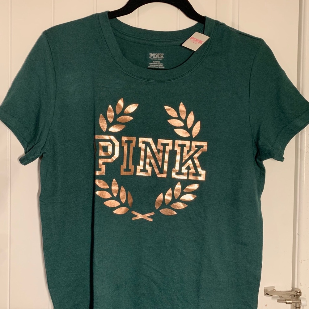 PINK - Forest Green T-Shirt w/ logo